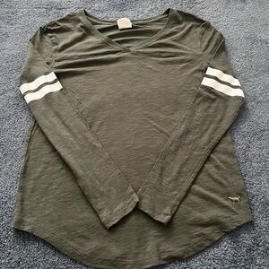 Victoria's Secret Pink Long Sleeve Olive Top